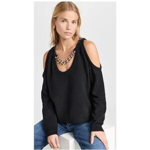 L'agence Indy Chain Embellished Cotton Sweater Black XXS XS
